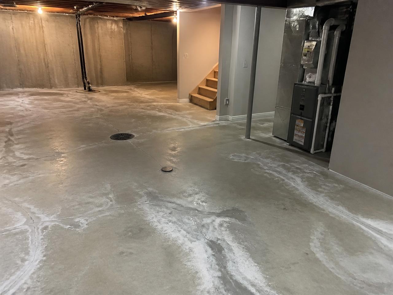 Sandstone Basement Flake — before epoxy flooring in New Jersey